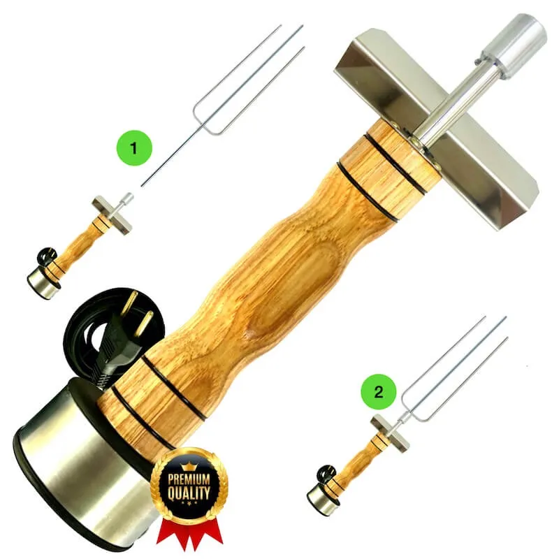 Espeto Giratório Elétrico Premium Churrasco Inox 220V EG08