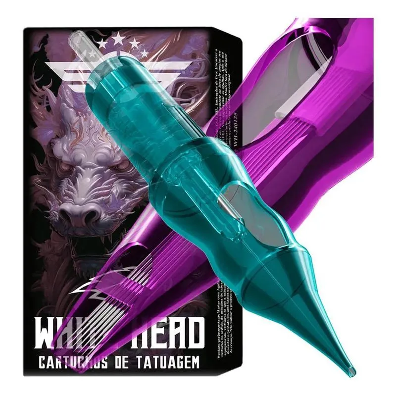 5x 5 Cartucho Universal Tatuagem White Head Traço E Pintura