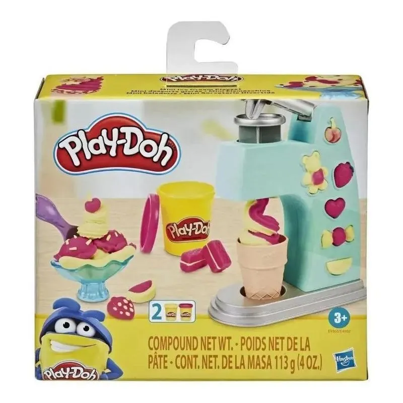 3x Conjunto Massinha De Modelar Play Dooh Mini Sorvete Hasbr