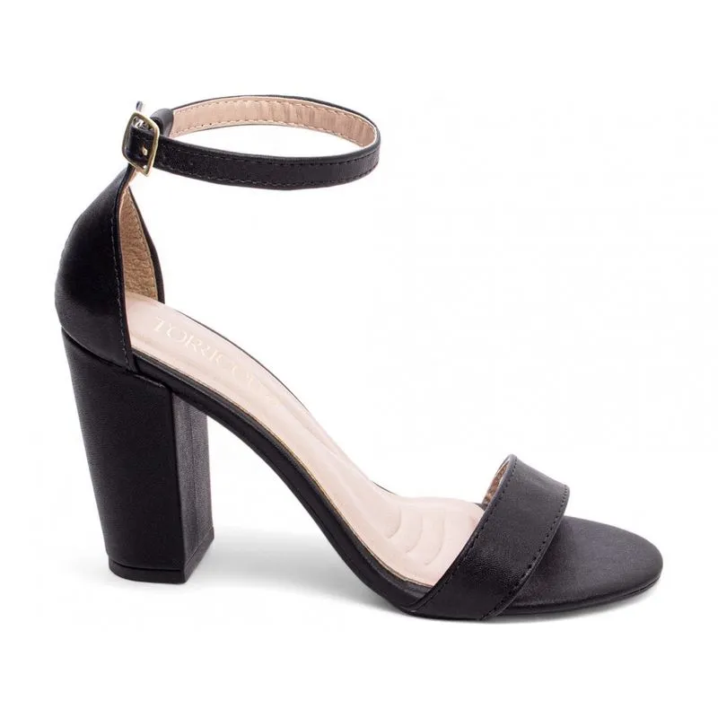 Sandália Feminina Salto Alto Grosso Bloco Bico Redondo 9 cm emily online