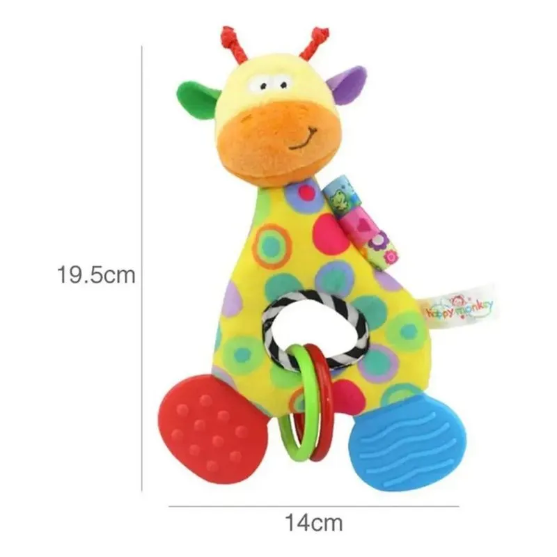 Chocalho Mordedor De Bebê Girafa Girafinha Hipoalergênico Co