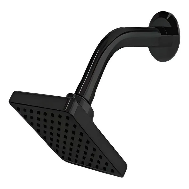 Ducha Fria Piscina Solar Gás Quadrada Preto Fosco Derley Aca