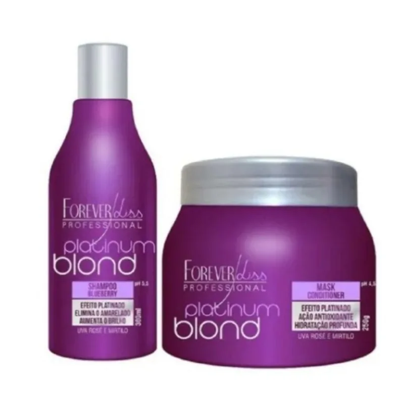 Kit Matizador Platinum Blond Shampoo + Mascara Forever Liss