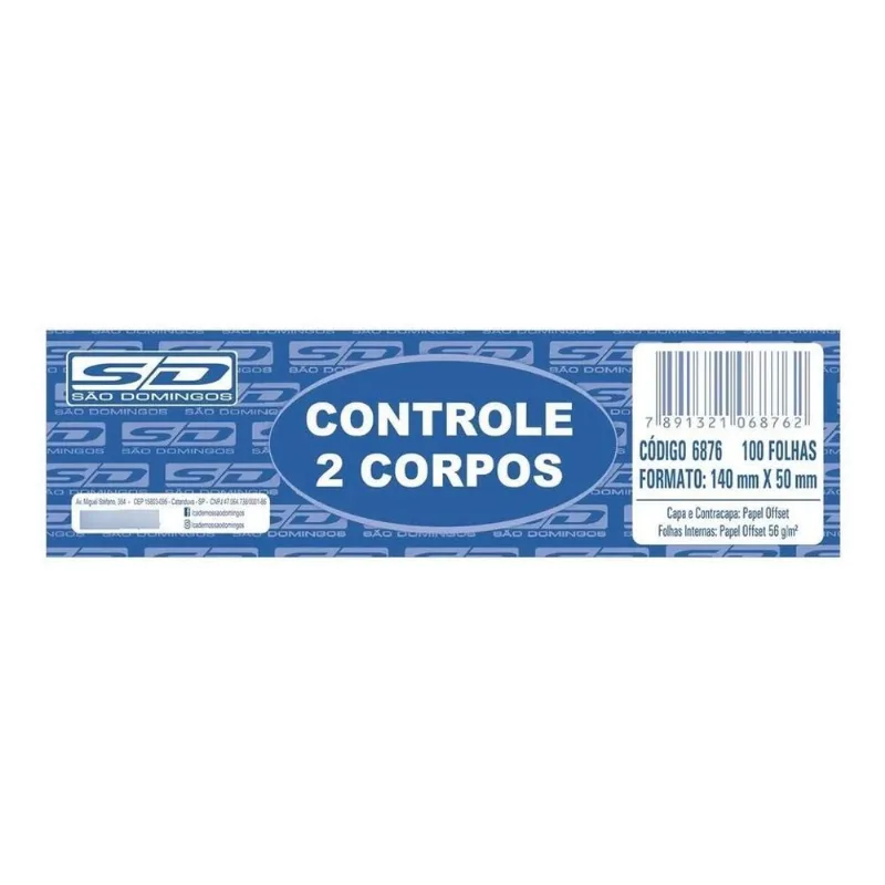 3x Bloco Controle Numerado 2 Corpos 100 Fls Pt Com 20