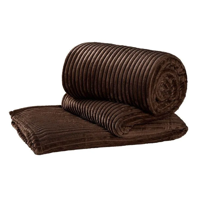Manta Veludo Luxo Decorativa - Chocolate