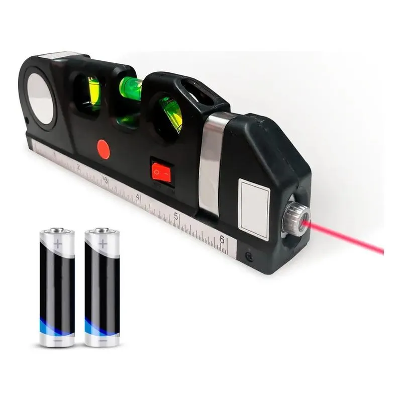 Nível A Laser 3 Linhas E Trena Régua Nivelador Construção Bj