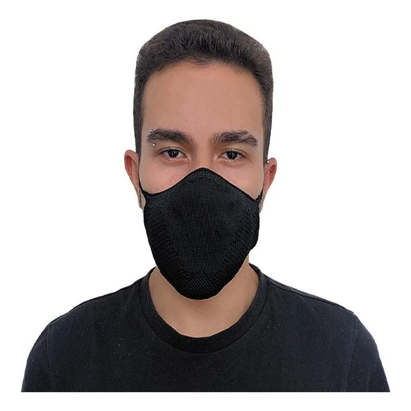 Máscara Proteção Knit Para Esporte Academia Corrida Preta G