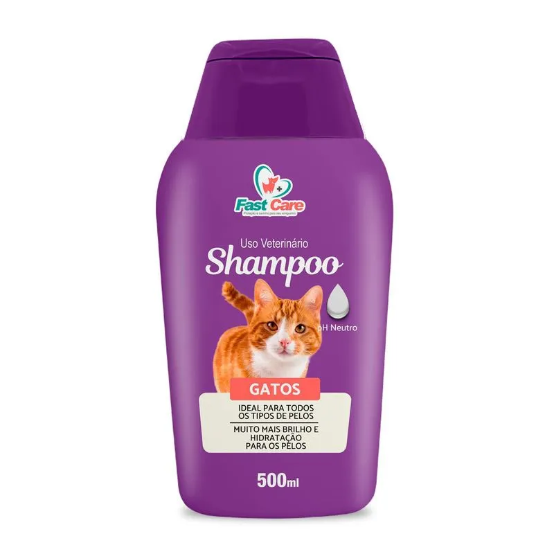 Shampoo Para Gatos Fast Care Banho De Gato 500 Ml