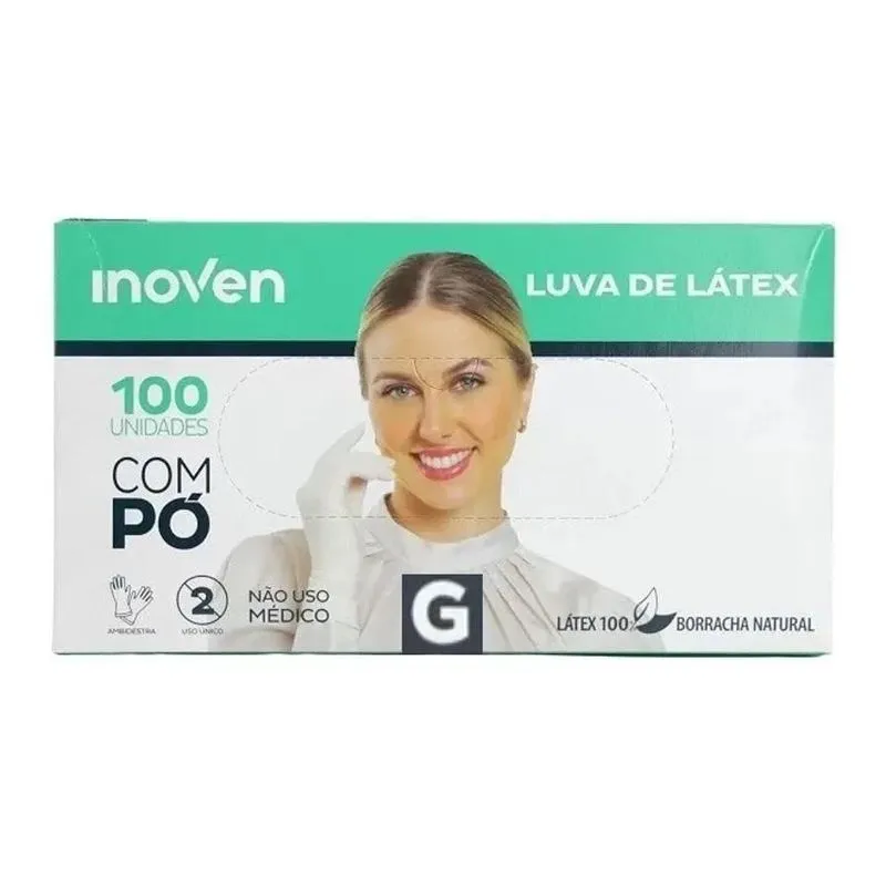 Luva Látex Procedimentos Com Pó Inoven Tamanho G Com Pó Sim