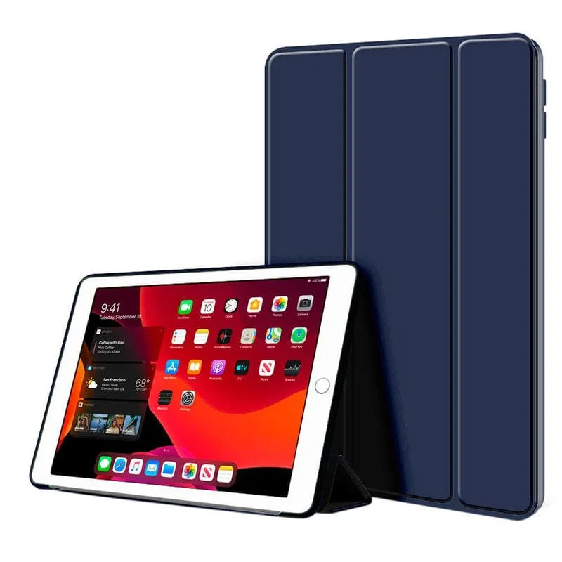 Capa Ipad 7 2019 Case Smart Macia + Película - Azul Marinho