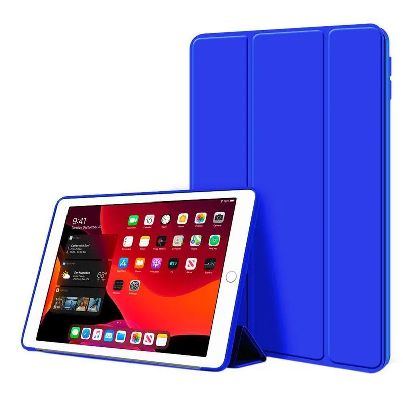 Capa Ipad 7 2019 Case Smart Macia Top + Película Azul Royal