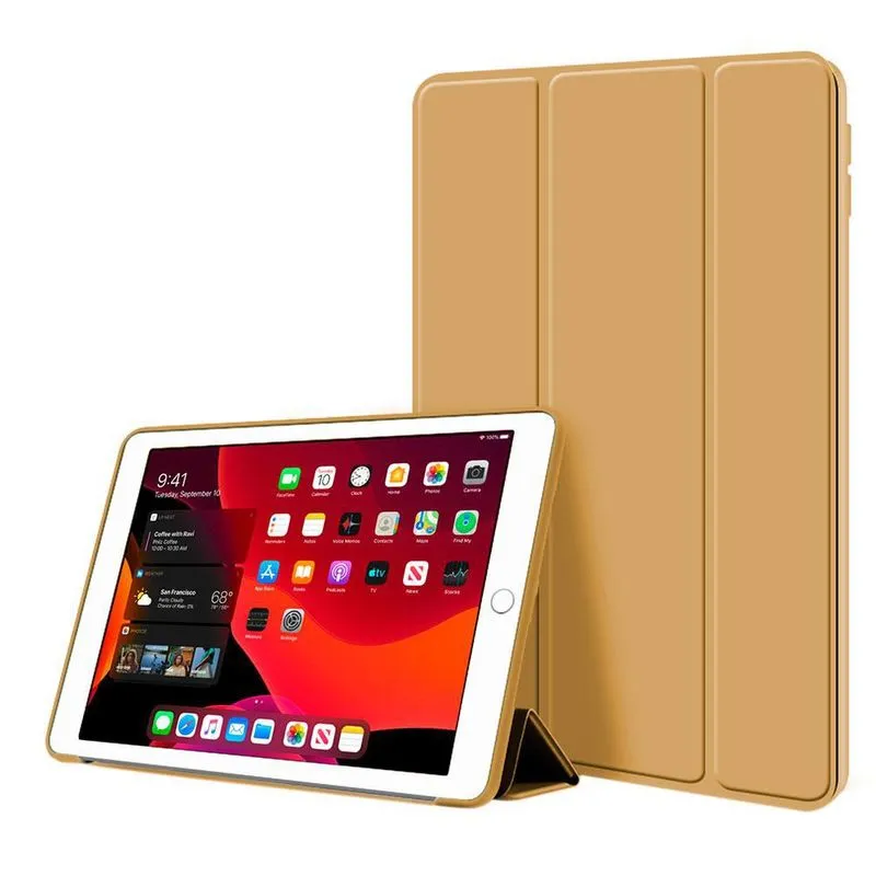 Capa Ipad 7 2019 Case Smart Macia + Película - Marrom Claro