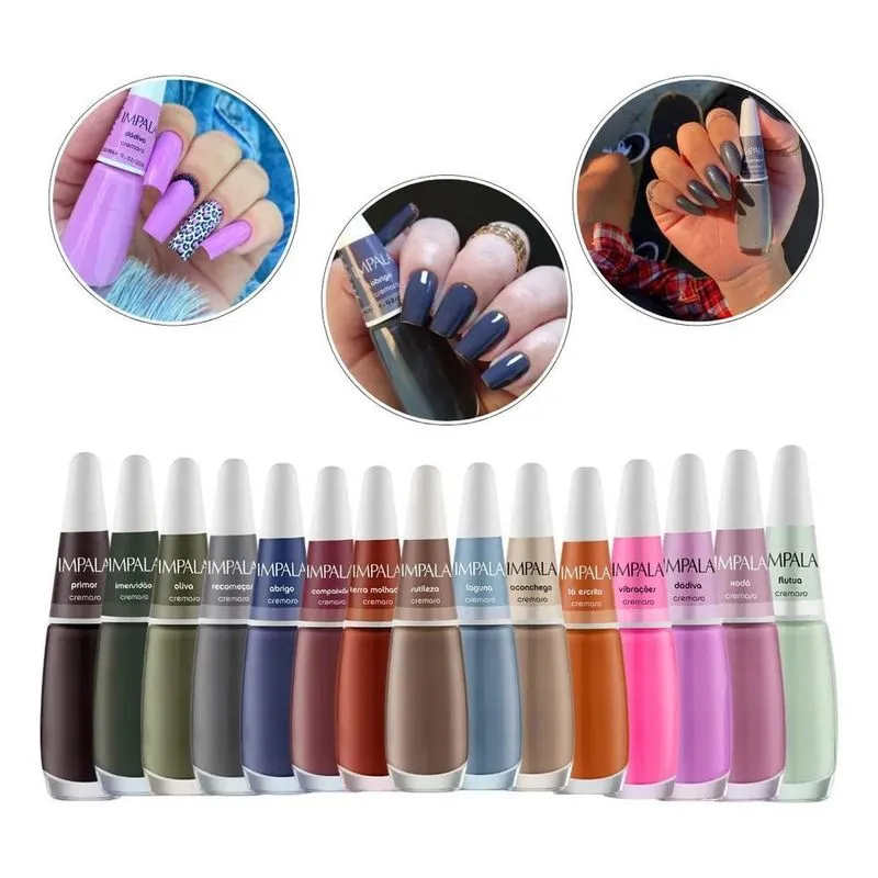3x Esmalte Kit 15 Impala Coleção De Cores Sortidas Cor Color