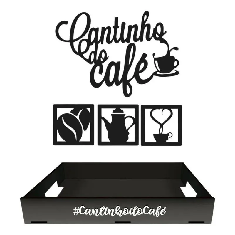 Bandeja Mdf Cantinho Do Café Decoração Cozinha Escritório Co