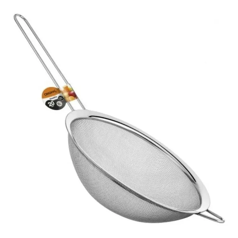 Peneira Inox Cozinha P Polvilhar Coar Escorrer Macarrão 20cm