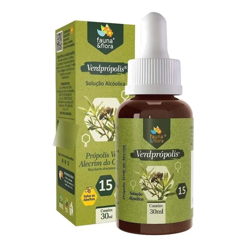 Extrato De Própolis Verde 15% Alcoólico 30ml Fauna E Flora