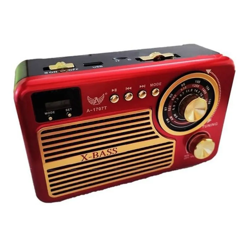 Rádio Retrô Bluetooth/sd/rádio Fm/usb/aux 3w Rmslanterna Led