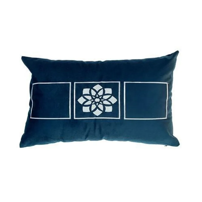 Capa De Almofada Bordada Suede Azul - Safira C
