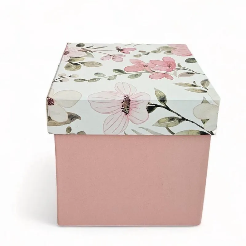 Caixa De Presente 12X12X12 Estampada Floralfidji Aniversario
