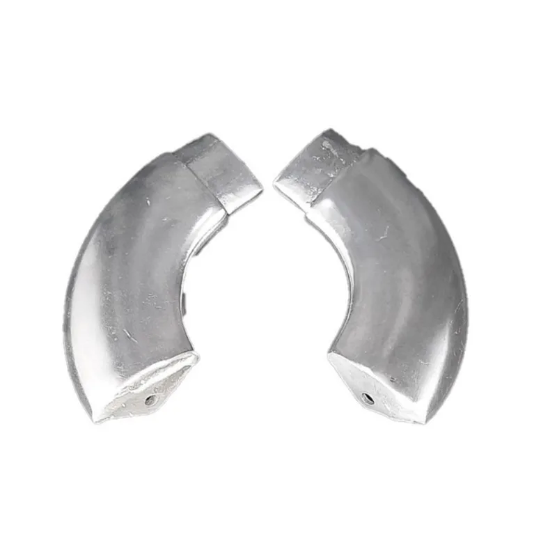 Curva de aluminio brilhante para corrimao chata parede 1 par