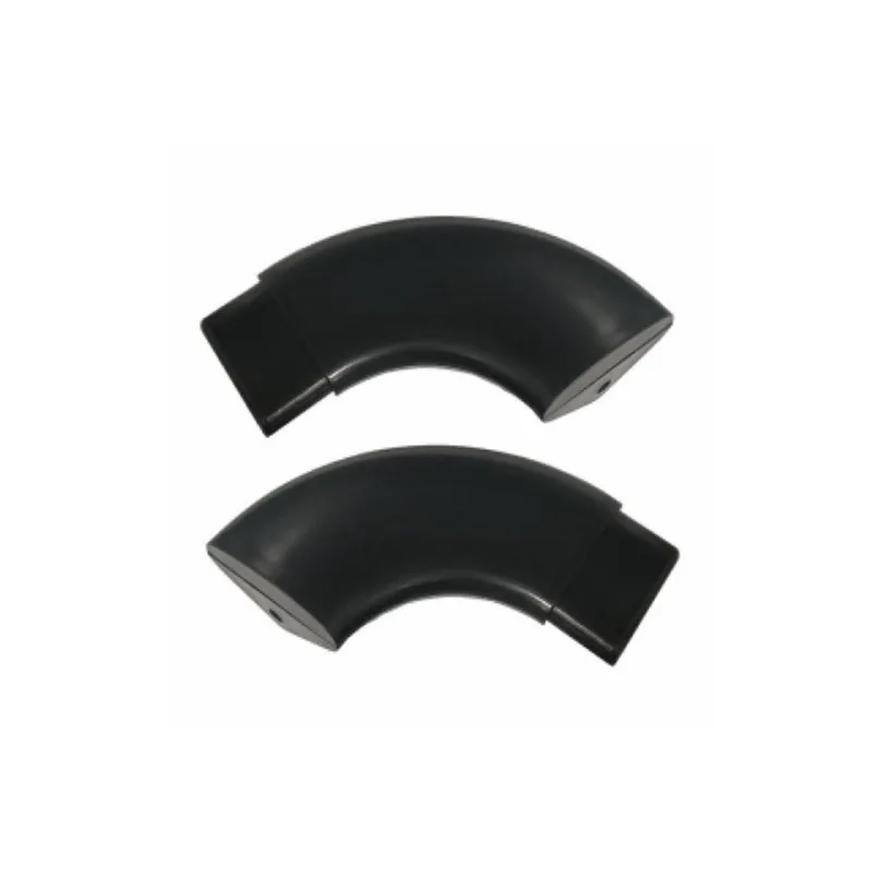 Curva de nylon preto para corrimao chata parede 1 par