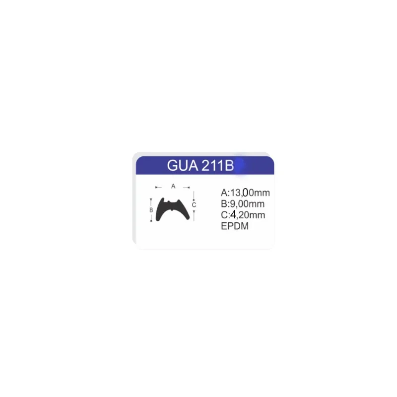Borracha GUA-211B vedacao janela E porta aluminio rolo 50MTS