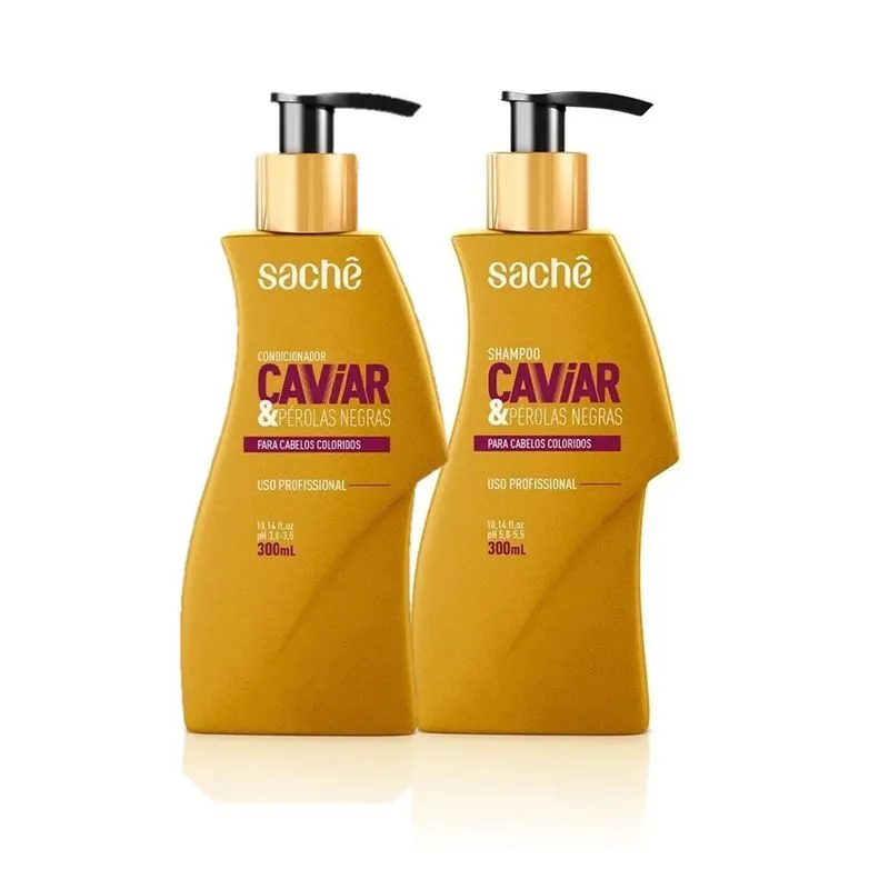 Shampoo E Condicionador Caviar &amp; Pérolas Negras Sachê 300m