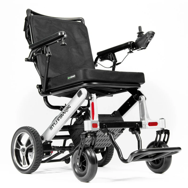 Cadeira de Rodas Motorizada Dobrável POP Vermelha - Power Lite Prata