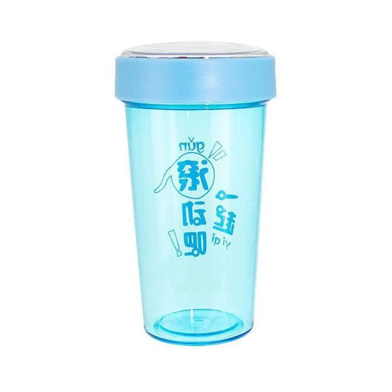 Copo De Água Com Tampa Desenho Infantil 500ml - Azul
