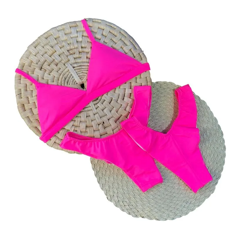 Biquíni Top Fixo Pink Neon