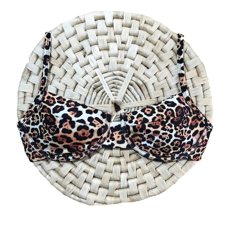 Top Avulso Meia Taça Retrô Onça Animal Print