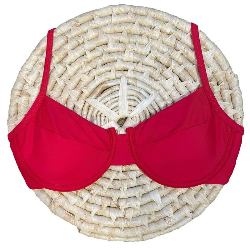 Top Avulso Meia Taça Retrô Vermelho