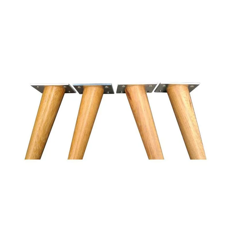 Pé Palito Madeira Angelim Móveis Kit 4pc 15 Cm C/base Metal