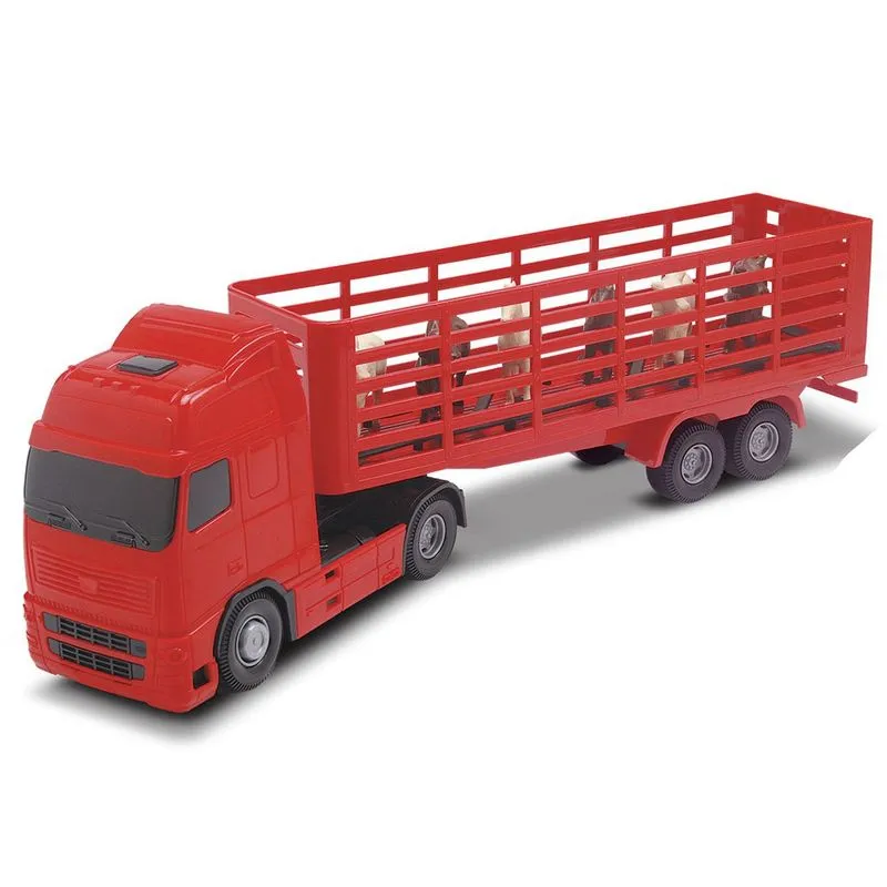 Caminhão Vermelho Voyage Boiadeiro Infantil Roma Brinquedo