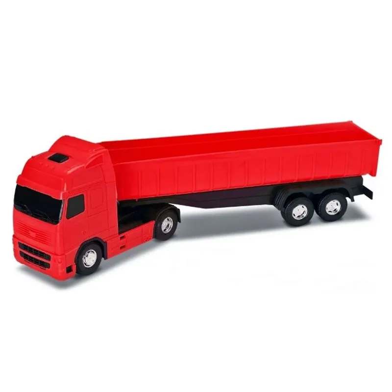 Caminhão Vermelho Carreta Voyager Caçamba Basculante Roma