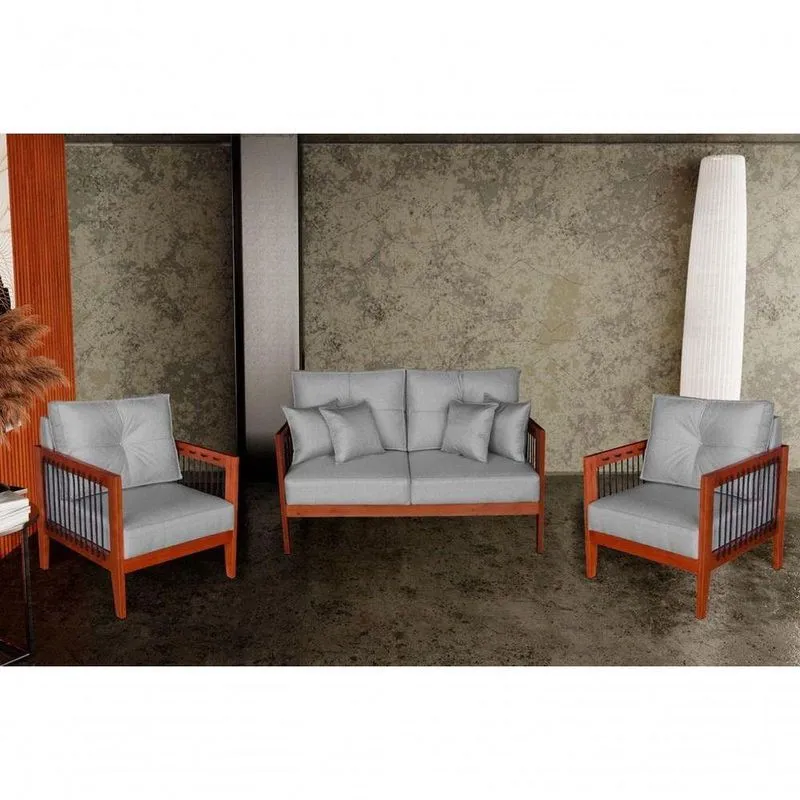 Kit 1 Sofá 2 Lugares Ozkid + 2 Poltronas Tc 187 Decor Lopes