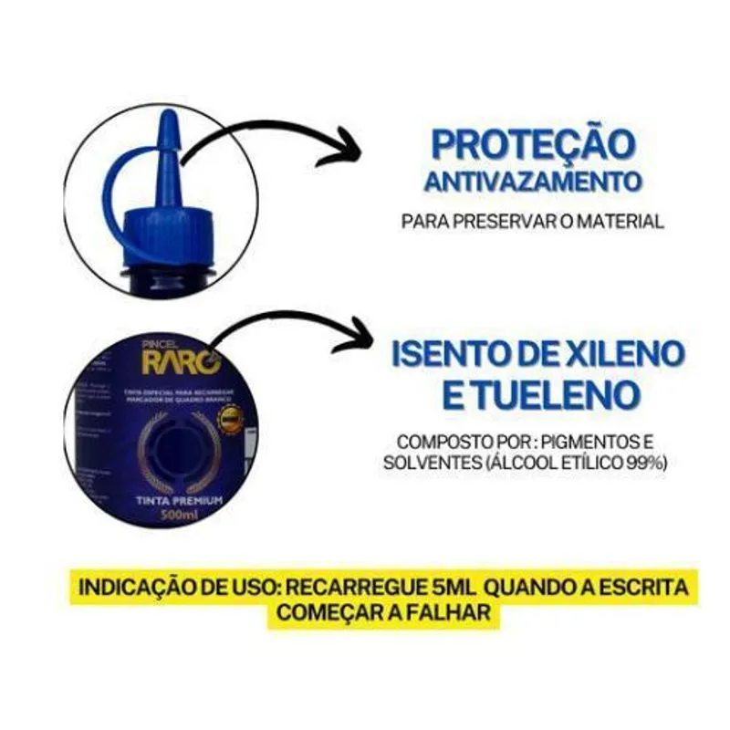 Tinta Recarga Pincel Marcador Pilot Quadro Branco 500ml
