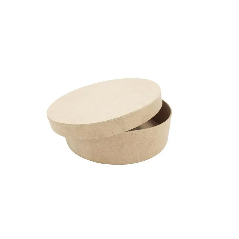 Caixa Redonda Multiuso Tampa Sapato Madeira Mdf Cru