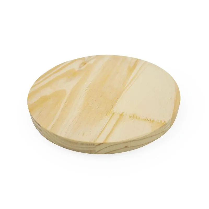 Placa De Pinus Redonda Disco Redondo 15x15 Madeira Natural