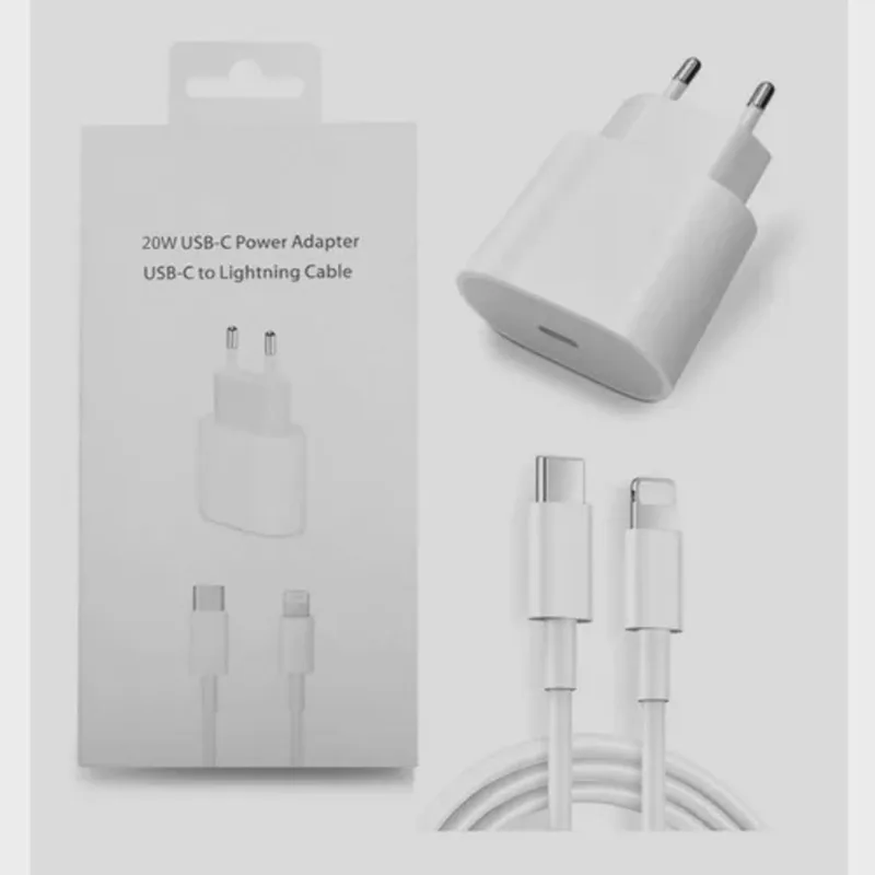Carregador Apple iPhone X iPhone 11 iPhone 12 Fonte usb-c 20W + Cabo usb-c Lightning 1M