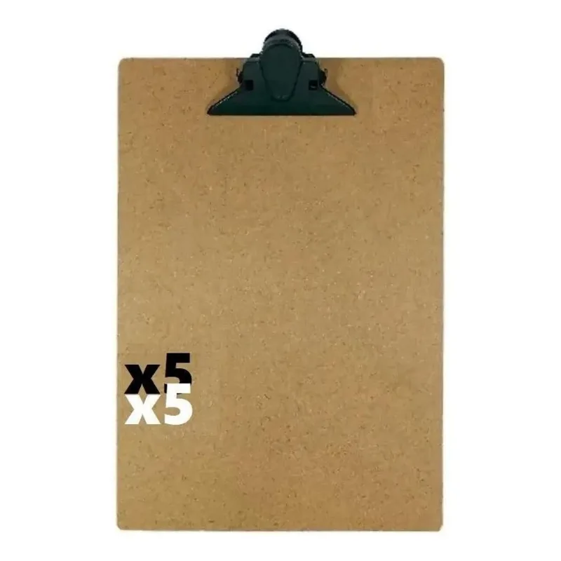 3x Prancheta Em Mdf, Kit Combo 5 Unidades Tamanho A4
