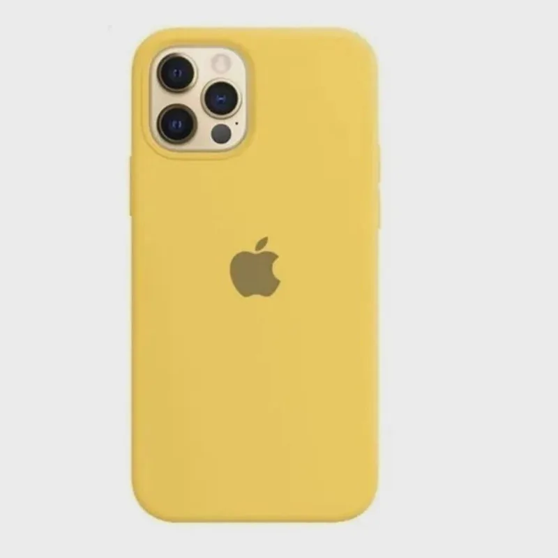 Capinha Case Celular Silicone Para Iphone 12 Pro Max Amarelo