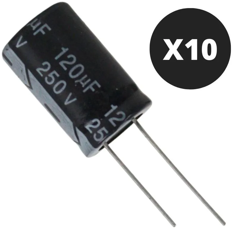 Kit 10 Capacitor Eletrolitico 120x250v-105 Graus Novo