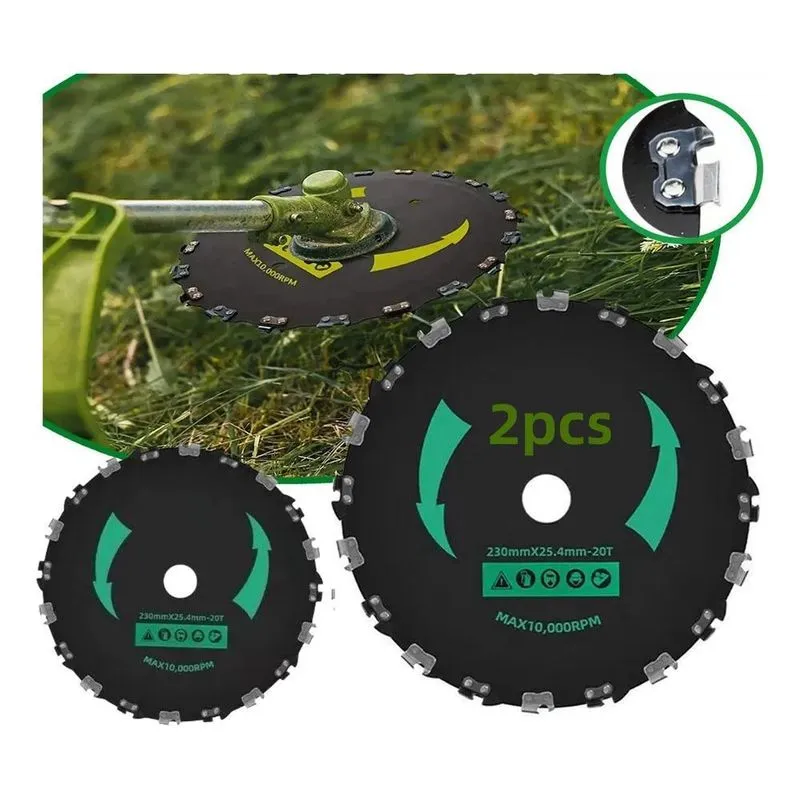 Kit 2 Disco Para Roçadeira Com Dentes De Corrente Motosserra