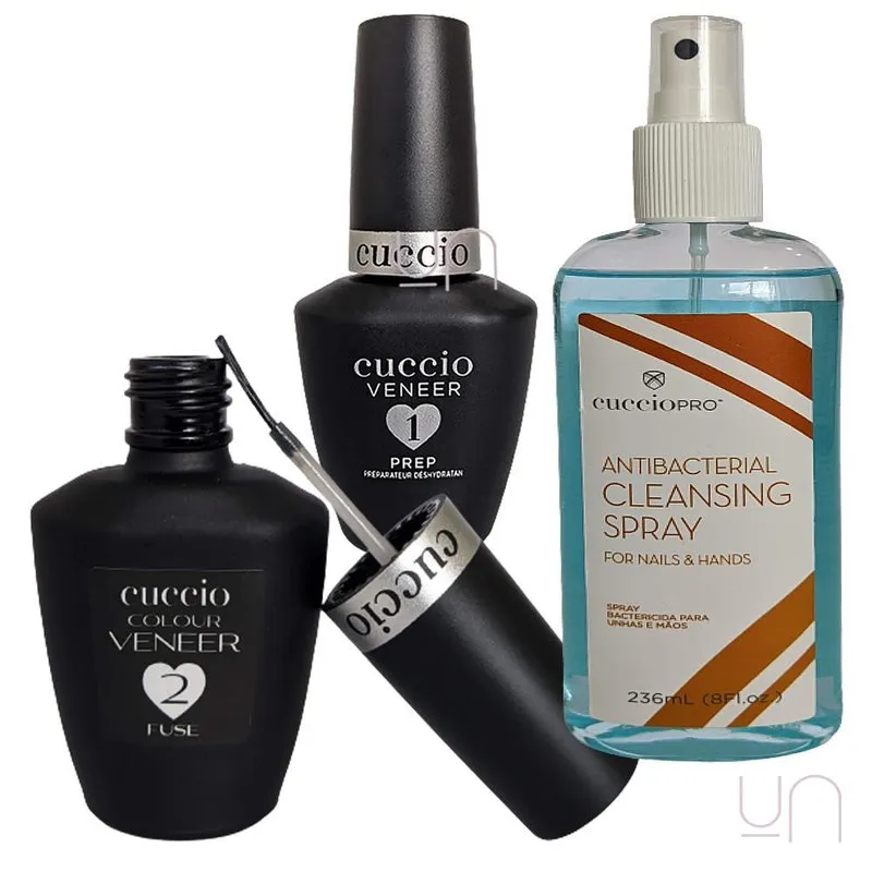 Kit Passo 1 E 2 Cuccio+sany Spray 236ml Unhas