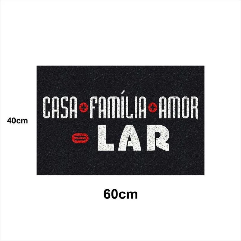 Tapete Capacho Casa Familia Amor Lar 60x40 Decorativo Entrad