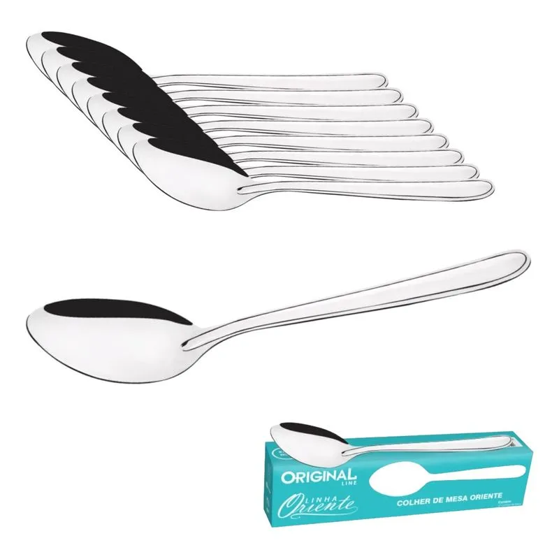 Colher Sopa 48 Peças Original Aço Inox Promoção Facil Limpar
