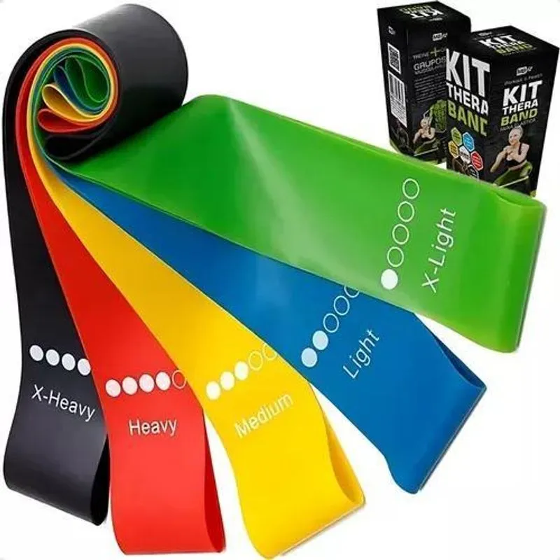 Kit 5 Faixa Elástica Super Mini Band Para Treino Exercícios