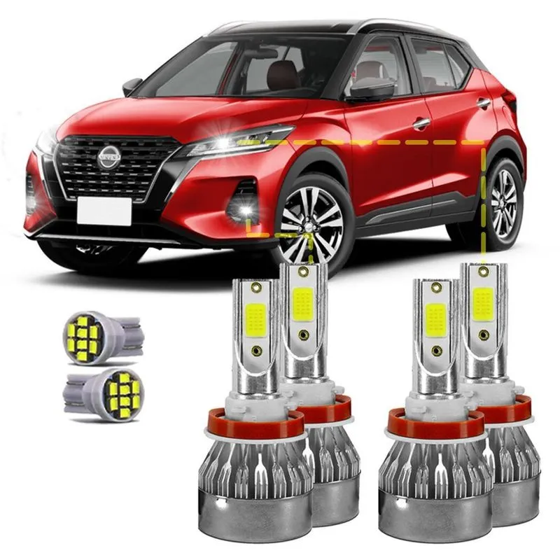 Kit Ultra Led Nissan Kicks 2016/22 22000Lm 6500K Baixo/Milha