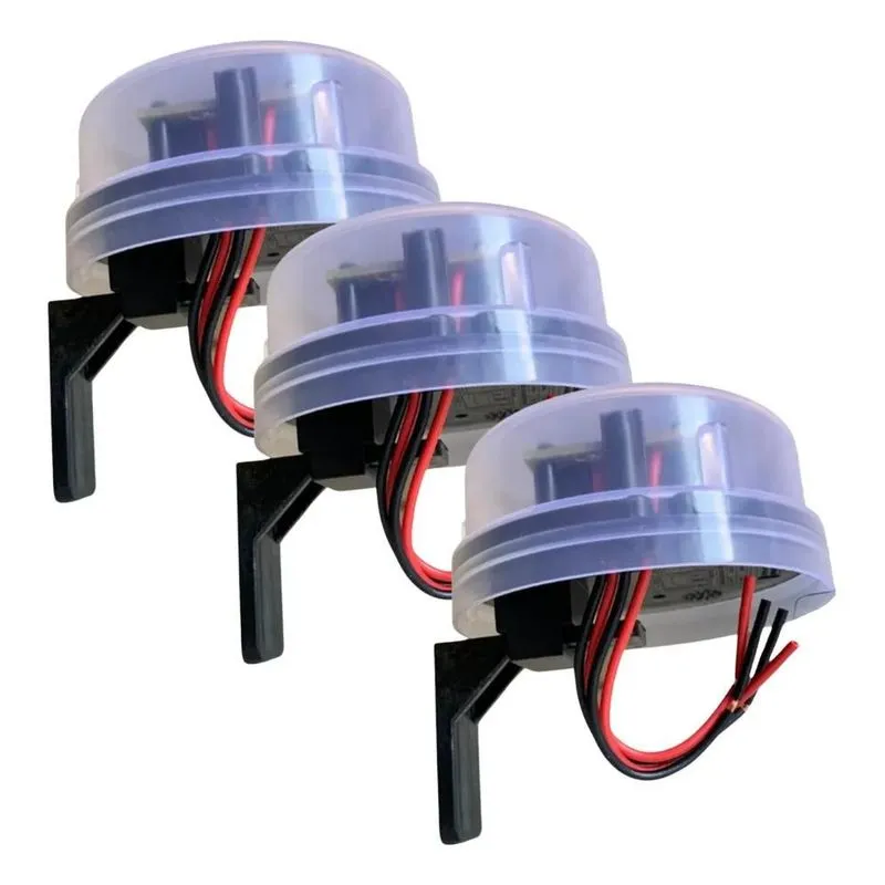 3x Kit 3 Relé Sensor Fotocélula Bivolt Suporte Acende Automá